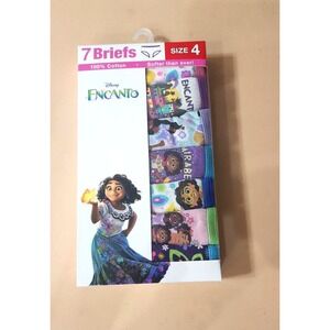 Handcrafted Disney Encanto Girls Briefs‎ 7 pack Size 4 100 % Cotton New in box